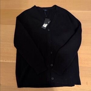 Women’s Navy V-Neck Button Cardigan Sweater